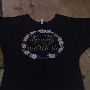 Black shirt with inspiration on it